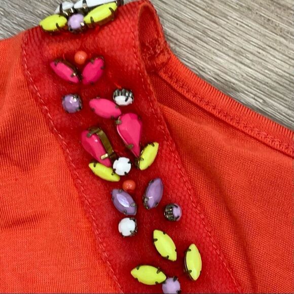 Marciano Red Embellished V-Neck Long Dolman sleeves top - Picture 6 of 7